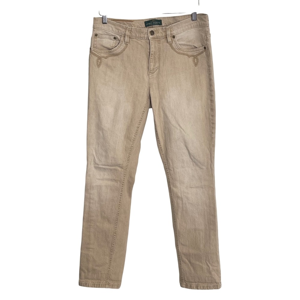 LRL Lauren Jeans Co Ralph Lauren Modern Skinny Tan‎ Women's Pants Sz 12 Western